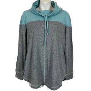 T by Talbots Cowl Neck Pullover Long Sleeve Athleisure Top Sporty Womens sz L